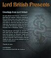 Lord British Presents announcement