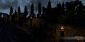 Night-time settles over the west road leading down from the Heights and toward the Elysian Plains