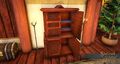 Ornate Oak Panel Wardrobe (open)