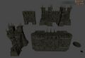 Obsidian wall, tower, and gate pieces