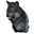 Pristine Obsidian Wolf Head