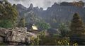 The valley as seen from across Sweetwater Creek and the now ruined trading post.