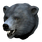 Pristine Obsidian Bear Head
